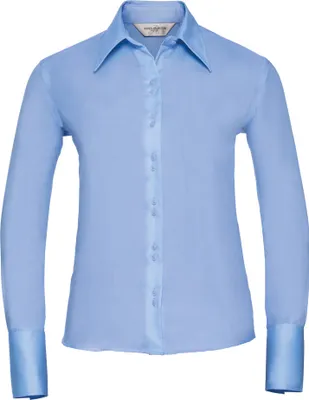 Produktbild von Russell Collection Bluse, Langarm, bügelfrei BC1034 (4XL) (Hellblau)