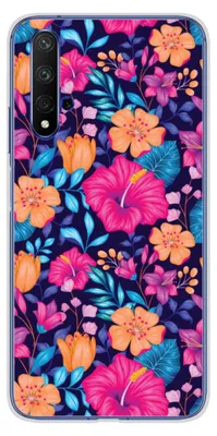 Image de 1001Coques - Coque silicone compatible avec Huawei Honor 20 - Motif fleurs exotiques - Design original imprimé en France