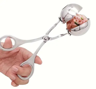 Produktbild von Fleischbällchenlöffel - Antihaftbeschichtet aus Edelstahl - Zur Zubereitung von Fleischbällchen und Knödeln - 4,6 cm Durchmesser