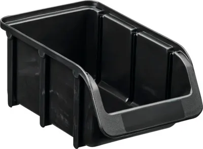 Image de Bac de rangement Hünersdorff, taille 2, en plastique noir
