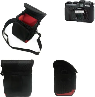 Produktbild von K-S-Trade Kameratasche Fototasche Umhängetasche Schultertasche Zubehör Tasche Schutz Hülle kompatibel mit Nikon Coolpix P7100 mit Zusatzfach und