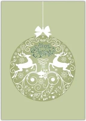 Produktbild von Elegante Weihnachtskarte mit ornamentaler Hirsch Weihnachtskugel