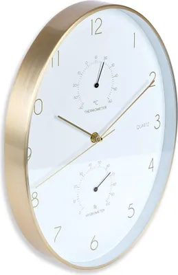 Image de Horloge murale ovale 27x34,5 cm avec thermomètre et hygromètre