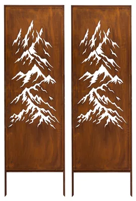 Produktbild von Sichtschutz Metall 2x - 160 cm x 50 cm - Edelrost - Rostoptik Sichtschutz für Garten - Sichtschutzelement - Sichtschutzwand - Gartendekoration Zaun Spare ganz einfach 5 €