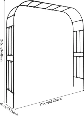Image de Arche de jardin, résistante aux intempéries, construction robuste, noir