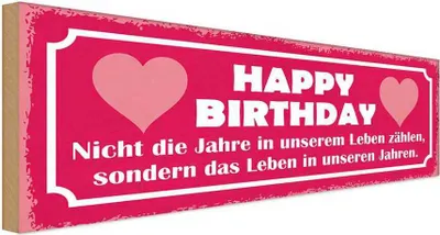 Produktbild von vianmo Holzschild 10x27 cm happy birthday nicht die Jahre Geschenk