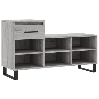 Zdjęcie produktu dla vidaXL Stojak na buty szary Sonoma 102x36x60 cm Materiał drewnopochodny
