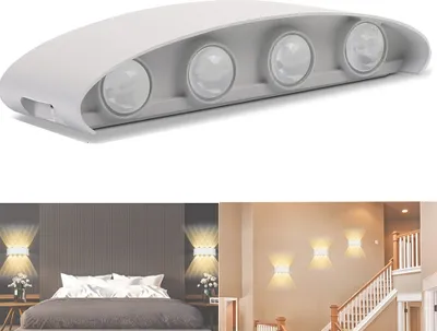 Produktbild von Wandleuchte LED Indoor 22 x 8 x 5 cm Up an Down Wandleuchte, Aluminiumdruckguss Wandleuchte 8 W, Innenwandleuchte 3000 K Warmweiß