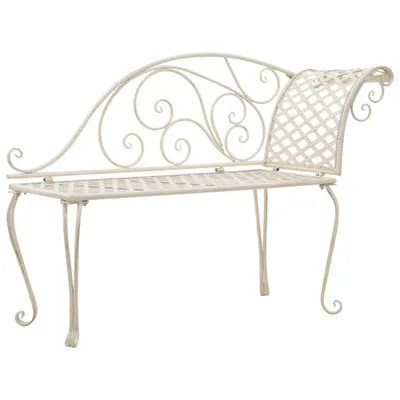 Produktbild von Garten-Chaiselongue 128 cm Metall Antik Weiß
