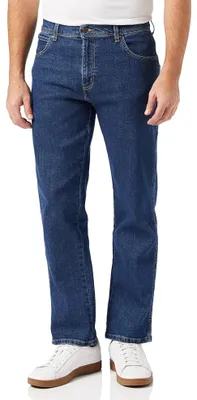 Zdjęcie produktu dla WRANGLER - Jeansy męskie - Krój regular - Wytrzymałe - Kolor Darkstone