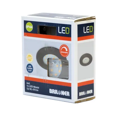 Produktbild von Briloner LED Einbauleuchte in Industrial als Set | Dimmbar 470LM 5.5W IP44 3000K