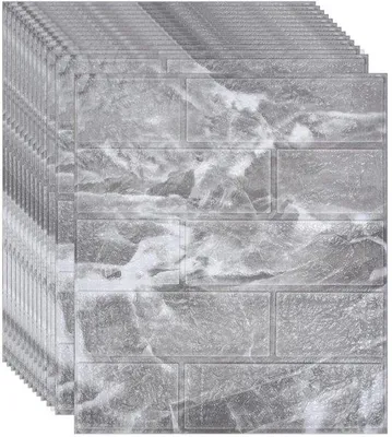 Produktbild von Selbstklebendes Wandgesims mit Naturstein-Design, wasserfest, 35x39cm, DIY-Möglichkeit in Grau, 12er-Pack.