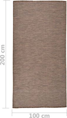 vidaXL Outdoor-Teppich Flachgewebe 100x200 cm Braun