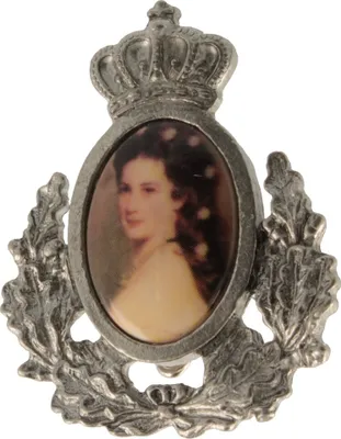 Hutanstecker Sissi Kaiserin Elisabeth mit Ehrenkranz von Hut-Breiter in bunt