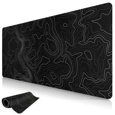 Immagine prodotto di Tappetino per mouse, mappa topografica, dimensioni 800x350 mm, colore nero, spessore 3 mm