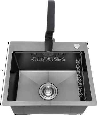Immagine prodotto di Lavello da cucina, acciaio inox, vasca singola, 40X45X20cm