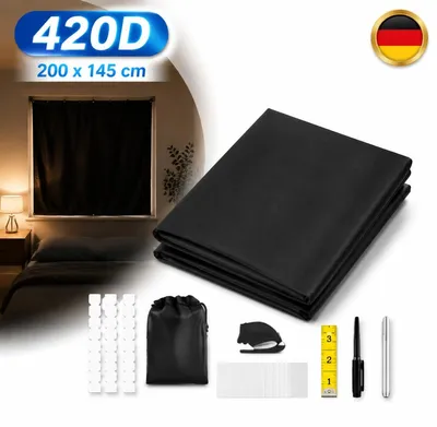 Produktbild von 420D Oxford Blackout Fenster Verdunkelung 100% Lichtundurchlässig 200*145CM