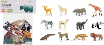 Zdjęcie produktu dla Zwierzęta figurki dzikie zwierzęta 12 szt. zestaw 10 cm
