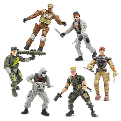 Produktbild von The Corps Actionfiguren Soldaten 6 Stück beweglich 10,5 cm mit Zubehör