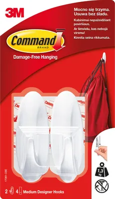 Zdjęcie produktu dla Samoprzylepne, haczyki Command 2 szt.