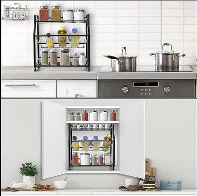 Productafbeelding van Famanu Keukenrek, 3 niveaus - Zwart
