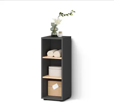 Image de Armoire Midischrank Livinity Ronco Anthracite/Chêne Artisan 30x81cm avec 3 compartiments de rangement, Model 62524