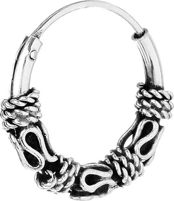 Produktbild von 2x Single 925 Sterling Silber Keltische Bali Amica Ohrring Creole S 12mm 7096