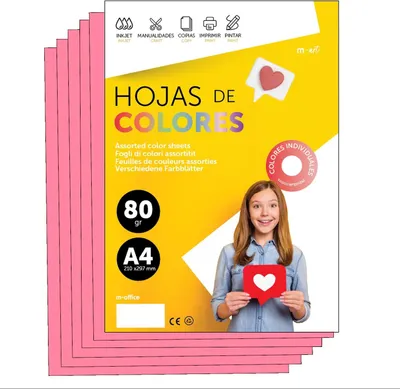 Obrázek produktu pro Barevná fólie, formát A4, 80 g, 250 listů, různé barvy, vhodná pro tiskárny a kreativní projekty