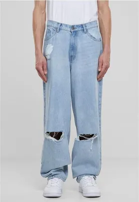 Immagine prodotto di Jeans Urban Classics Heavy Ounce Uomo Taglio al ginocchio Baggy Fit nuovo blu chiaro lavato - 30