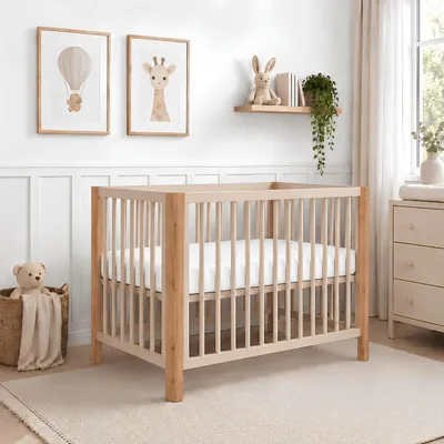 Produktbild von Baby-Delux Babybett Kinderbett 60x120 Kaschmir Vintage Lio 2in1 umbaubar Schutzgitter Komfort Matratze