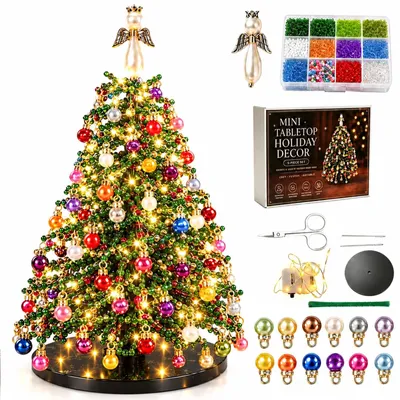 Bastelset: Leuchtender 3D-Weihnachtsbaum aus Kristallperlen, DIY