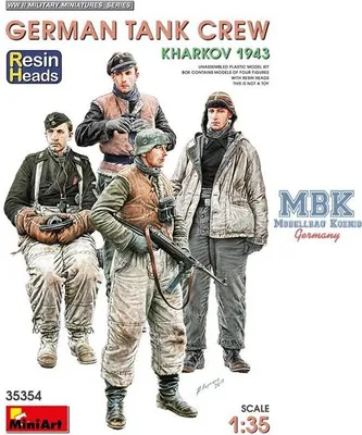 Productafbeelding van MiniArt 1:35 Figuren: Duitse tankbemanning (4), model Ka.43, plastic modelbouw