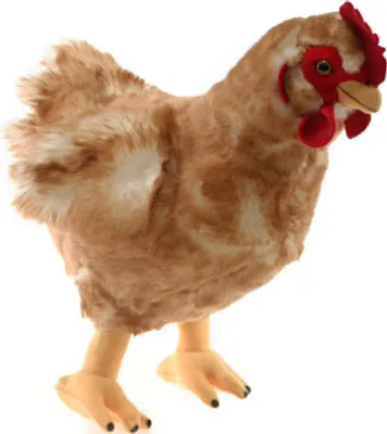 Zdjęcie produktu dla Uni-Toys - Kura brązowa - 37 cm (wysokość) - pluszowy kurczak, ptak - miękka zabawka, przytulanka