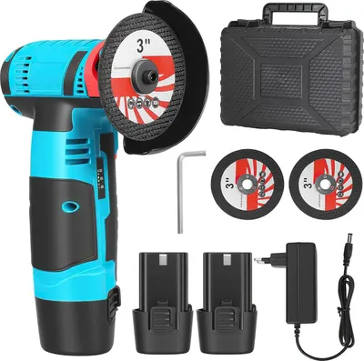 Produktbild von 12V Mini Winkelschleifer - Akku Trenn- und Poliermaschine - 19500 U/min - Wiederaufladbar - Handgerät - Mit 2 Akkus