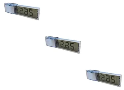Productafbeelding van Aquarium Thermometer - Water Temperatuurmeter - Waterkwaliteit Meten - Zelfnivellerend LED Display - 7 cm - Zilver