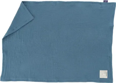 Produktbild von Träumeland Babydecke aus Musselin jeansblau Größe 75 x 100 cm