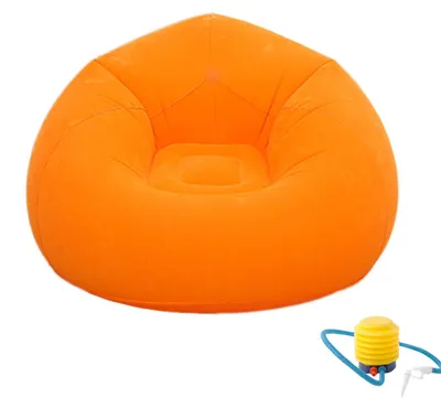 Produktbild von Aufblasbarer Sitzsack mit Fußpumpe, tragbar und bequem, orange