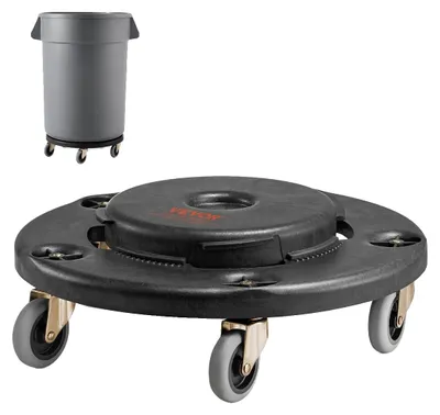 Productafbeelding van VEVOR Vuilniswagen, 455x155 mm, geschikt voor containers van 75,7/121/166,6/208 liter, draagvermogen 227 kg, stabiele vuilniswagen, multifunctionele kar
