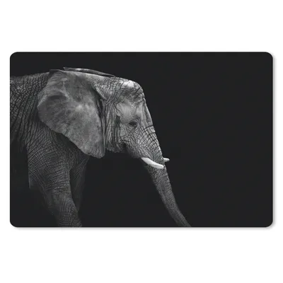 Produktbild von MuchoWow® Schreibtischunterlage Elefant - Schwarz und weiß - Porträt - Tiere 60x40 cm - XXL Mauspad - Großes Mauspad