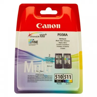 Obrázek produktu pro Canon PG-510/CL-511, Standardní výtěžnost, Černá, Azurová, Purpurová, Žlutá, 2 kusů, 300 str., Balení více kusů