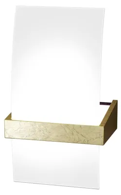 Produktbild von Zeitgenössische Wandleuchte Holz Metall Blatt Gold Glas Weiß 1 Licht G9