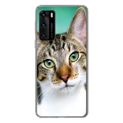 Produktbild von MuchoWow® Handyhülle Schutzhülle Hülle für Huawei P40 Katze - Porträt - Augen Silikon Softcase Handy Hülle - Handytasche
