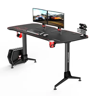 Obrázek produktu pro Lama UDESK-GD-RD, Přímý, Obdélníkový tvar, Ocel, Hraní, Černá, Červená, 10 cm