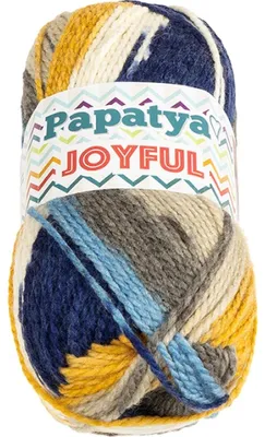 Produktbild von Garn JOYFUL - 100g / 200 m - Weiß, Blau, Grau