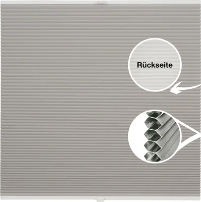 Produktbild von Waben-Plissee Thermo auf Maß für Fenster zum Anschrauben Farbe: Hellgrau, Größe: B): 61-70 cm, H): 101-150 cm