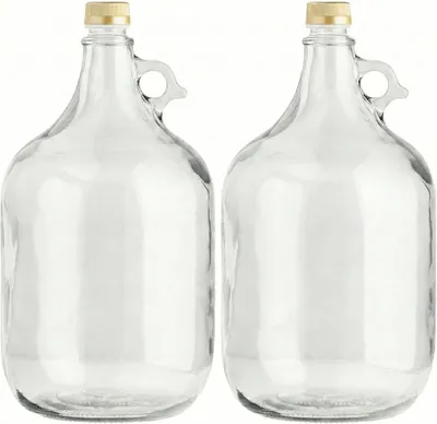 Produktbild von lilawelt24 2 x 5L Glasballon (Gallone) mit Rundgriff & Schraubverschluss – Glasflasche für Wein, Gärung & Saft
