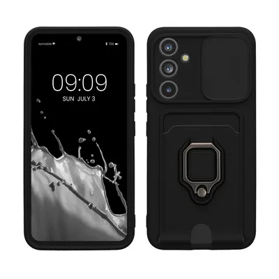 Produktbild von kwmobile Handyhülle kompatibel mit Samsung Galaxy A54 5G - Softcase mit Kameraschutz - Kartenfach - Schwarz