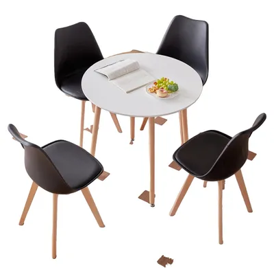 Immagine prodotto di Set da pranzo, design moderno e minimalista, sedute imbottite, set nero