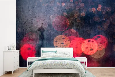 Produktbild von MuchoWow® Fototapete für Wohnzimmer oder Schlafzimmer Wandtapete Vinyl Motivtapete Abstrakt - Tropfen - Farben - Regen - 600x400 cm - Vinyltapeten