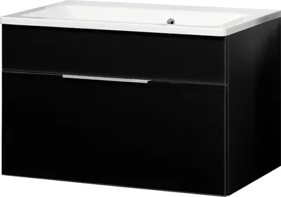Zdjęcie produktu dla Fackelmann KARA zestaw mebli łazienkowych 2-częściowy 80 cm, antracyt, lany marmur, 1 szuflada